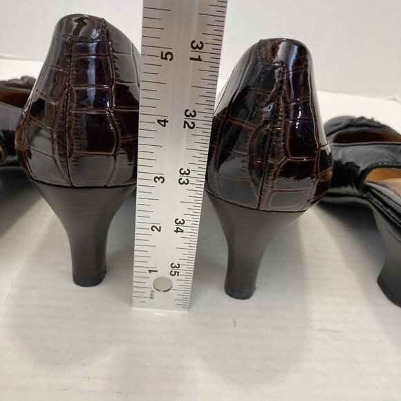 Lot of 3 Sofft Heels Shoes Womens 7 Black Brown Patent Slingback Leather Pumps - Picture 12 of 16